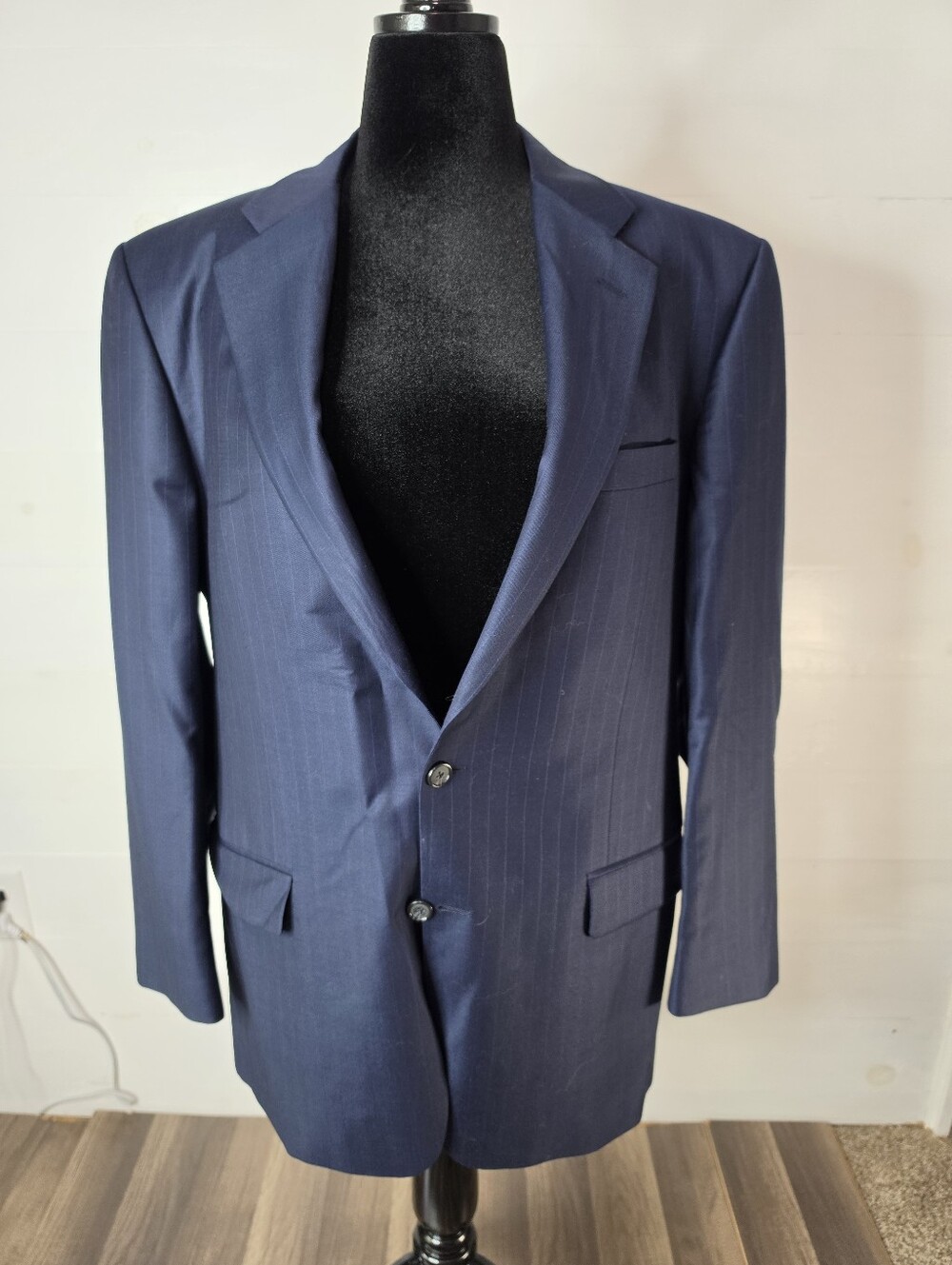 Hickey Freeman Pinstripe Wool Suit Jacket Blazer Made in USA Corporate. 42R